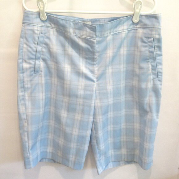 Izod XFG Cool FX blue paid mid rise Bermuda golf shorts *Sz 12* - Picture 1 of 4